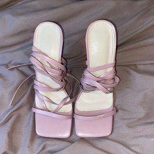 Pink wrap around heels